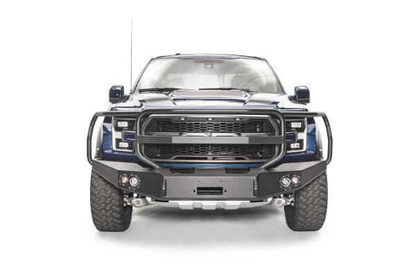 Fab Fours Bumpers & Off-Road Armor | 1350 Offroad - Fab Fours Premium Winch Front Bumper, Black Powder Coat, with Full Grill Guard - FF17-H4350-1 - Image 1