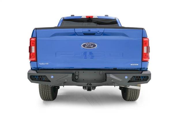 Fab Fours Bumpers & Off-Road Armor | 1350 Offroad - Fab Fours Vengeance Rear Bumper, Black Powder Coat, with Predrilled Sensor Holes - FF21-E5051-1 - Image 1
