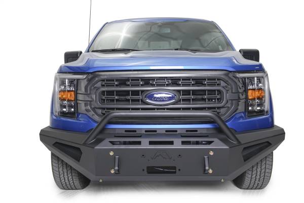 Fab Fours Bumpers & Off-Road Armor | 1350 Offroad - Fab Fours Red Steel Front Bumper, Hold Up 12000 lbs. Winch, 11 Gauge Steel, 1/4-in Winch Tray - FF21-RS5162-1 - Image 1