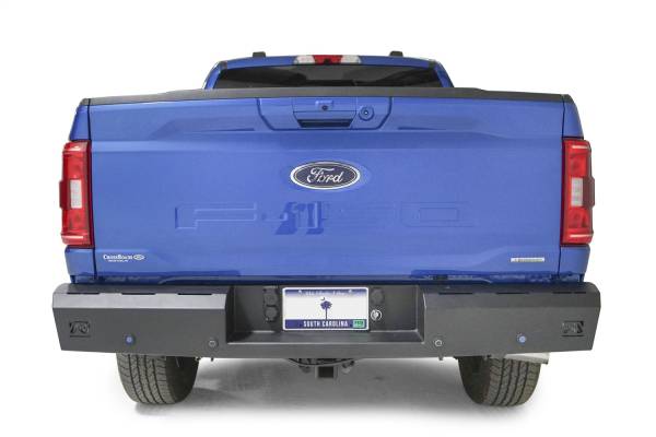 Fab Fours Bumpers & Off-Road Armor | 1350 Offroad - Fab Fours Red Steel Rear Bumper, Logo Cut-Out, 11 Gauge Steel, Black Powder Coat, 75 lbs. Weight - FF21-RT5150-1 - Image 1