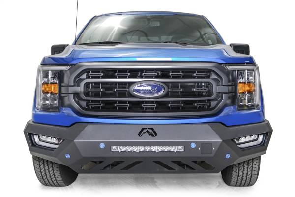 Fab Fours Bumpers & Off-Road Armor | 1350 Offroad - Fab Fours Vengeance Front Bumper, Black Powder Coat, No Guard, with Sensor Holes - FF21-V5151-1 - Image 1