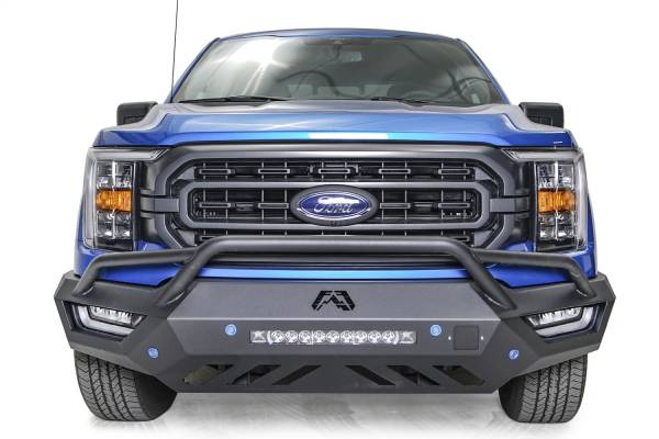 Fab Fours Bumpers & Off-Road Armor | 1350 Offroad - Fab Fours Vengeance Front Bumper, Black Powder Coat, Pre-Runner Guard, with Sensor Holes - FF21-V5152-1 - Image 1