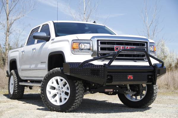 Fab Fours Bumpers & Off-Road Armor | 1350 Offroad - Fab Fours Black Steel Front Ranch Bumper, Black Powder Coat, with Pre-Runner Grill Guard - GM07-K2162-1 - Image 1