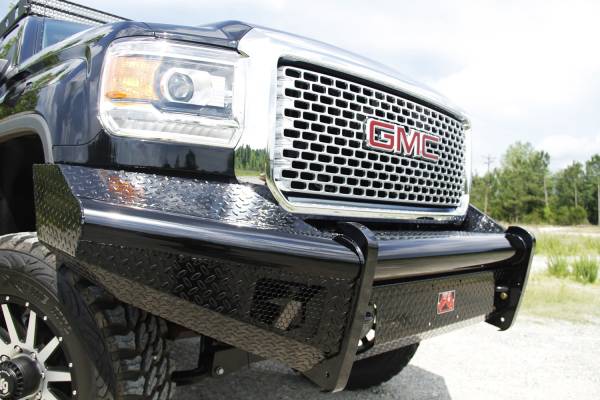Fab Fours Bumpers & Off-Road Armor | 1350 Offroad - Fab Fours Black Steel Front Ranch Bumper, Black Powder Coat, without Full Grill Guard - GM08-S2161-1 - Image 1