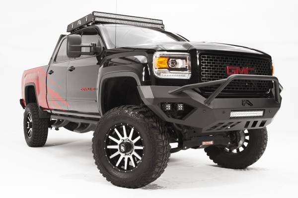 Fab Fours Bumpers & Off-Road Armor | 1350 Offroad - Fab Fours Vengeance Front Bumper, Bare Steel, Sensor Bumper, Pre-Runner Guard - GM15-V3152-B - Image 1