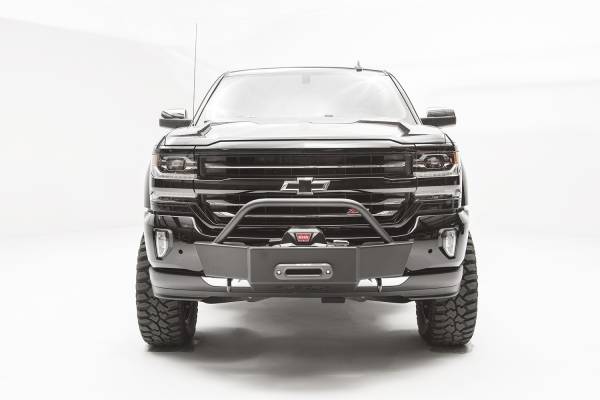Fab Fours Bumpers & Off-Road Armor | 1350 Offroad - Fab Fours Winch Mount, Black Powder Coat - GM16-N3350-1 - Image 1
