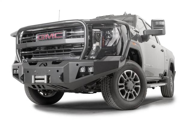 Fab Fours Bumpers & Off-Road Armor | 1350 Offroad - Fab Fours Premium Winch Front Bumper, with Full Guard, Bare Steel, with Sensor - GM24-A6250-B - Image 1