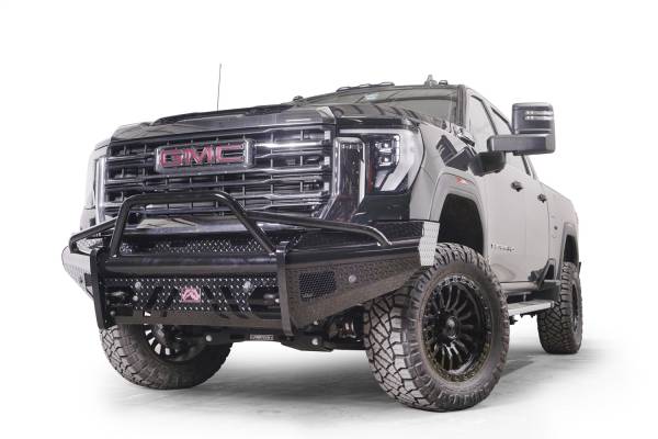 Fab Fours Bumpers & Off-Road Armor | 1350 Offroad - Fab Fours Black Steel Front Bumper, with Pre-Runner Guard, with Sensor - GM24-S6262-1 - Image 1