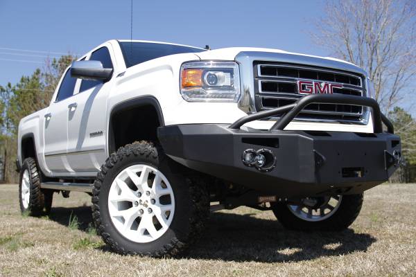 Fab Fours Bumpers & Off-Road Armor | 1350 Offroad - Fab Fours Premium Winch Front Bumper, Black Powder Coat, with Pre-Runner Grill Guard, D-Ring Mounts - GS14-H3152-1 - Image 1