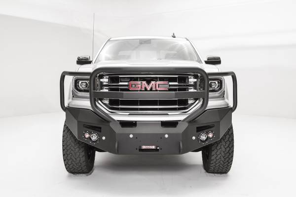 Fab Fours Bumpers & Off-Road Armor | 1350 Offroad - Fab Fours Premium Winch Front Bumper, Black Powder Coat, with Full Guard, with Sensors - GS16-F3950-1 - Image 1