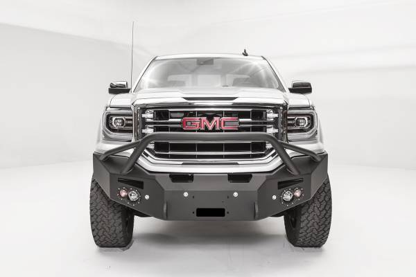 Fab Fours Bumpers & Off-Road Armor | 1350 Offroad - Fab Fours Premium Winch Front Bumper, Black Powder Coat, with Sensors, Pre-Runner Guard - GS16-F3952-1 - Image 1