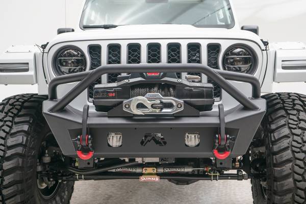 Fab Fours Bumpers & Off-Road Armor | 1350 Offroad - Fab Fours Stubby Bumper, with Pre-Runner Guard, 2 Stage Matte Black Powder Coated - JL18-B4752-1 - Image 1
