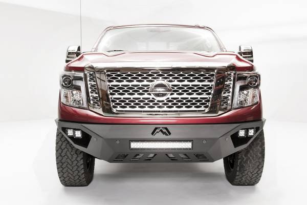 Fab Fours Bumpers & Off-Road Armor | 1350 Offroad - Fab Fours Vengeance Front Bumper, Black Powder Coat, with No Guard, with Sensors - NT16-D3751-1 - Image 1