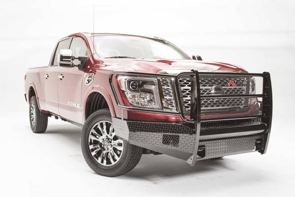 Fab Fours Bumpers & Off-Road Armor | 1350 Offroad - Fab Fours Black Steel Front Bumper, Black Powder Coat, with Full Guard, with Tow Hooks - NT16-K3760-1 - Image 1