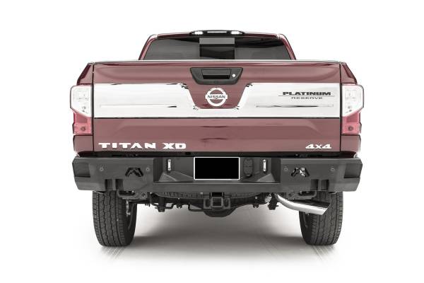 Fab Fours Bumpers & Off-Road Armor | 1350 Offroad - Fab Fours Premium Rear Bumper, Bare Steel, with Sensors - NT16-W3751-B - Image 1