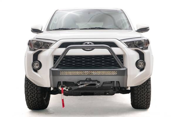 Fab Fours Bumpers & Off-Road Armor | 1350 Offroad - Fab Fours Winch Mount, with High Pre-Runner Guard, 2 Stage Matte Black Powder Coat - T4R-N4553-1 - Image 1