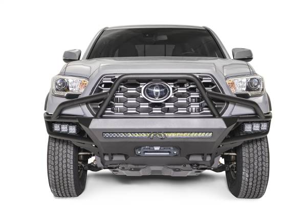 Fab Fours Bumpers & Off-Road Armor | 1350 Offroad - Fab Fours Vengeance Winch Front Bumper, with High Pre-Runner Guard, 2 Stage Matte Black Powder Coat - TB16-03-1 - Image 1