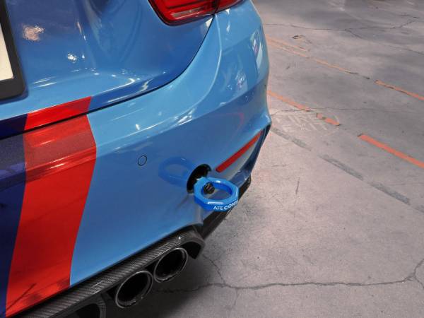 aFe Power Performance Parts & Installation | 1350 Offroad - aFe CONTROL Rear Tow Hook Blue BMW F-Chassis 2/3/4/M - 450-502002-L - Image 1
