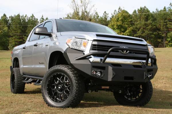 Fab Fours Bumpers & Off-Road Armor | 1350 Offroad - Fab Fours Premium Winch Front Bumper, Bare Steel, with Pre-Runner Grill Guard, D-Ring Mounts - TT14-H2852-B - Image 1