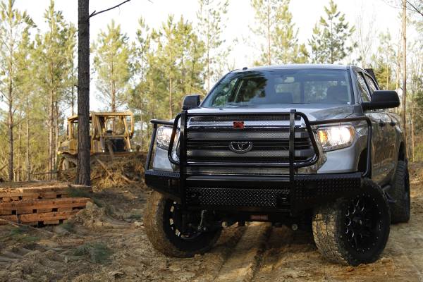 Fab Fours Bumpers & Off-Road Armor | 1350 Offroad - Fab Fours Black Steel Front Bumper, Black Powder Coat, with Full Grill Guard & Tow Hooks - TT14-K2860-1 - Image 1