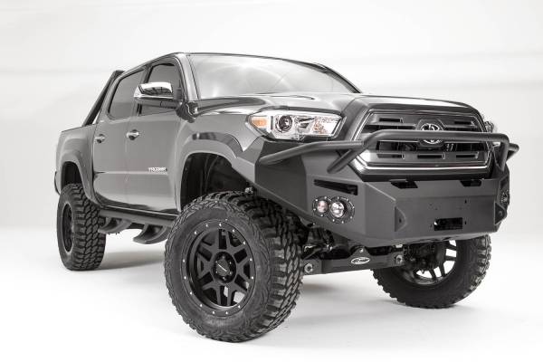 Fab Fours Bumpers & Off-Road Armor | 1350 Offroad - Fab Fours Premium Winch Front Bumper, Black Powder Coat, with PreRunner Grill Guard - TT16-B3652-1 - Image 1