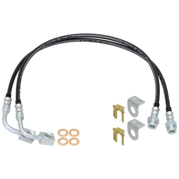 RockJock 4x4 Jeep Suspension & Steering | 1350 Offroad - RockJock Brake Hose Kit, 35-in Long with Single Groove End/Routes By Coil Bucket, Pair - CE-9807FBLKL - Image 1