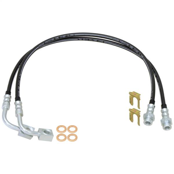 RockJock 4x4 Jeep Suspension & Steering | 1350 Offroad - RockJock Brake Hose Kit, Clips, Copper Washers, 23.5-in Long, Pair - CE-9807RBLK - Image 1