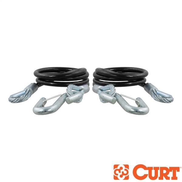 RockJock 4x4 Jeep Suspension & Steering | 1350 Offroad - RockJock Curt Safety Cable Kit, Curt Towing, Safety Cable Kit [44.5-in Long with 2 Snap Hooks, 5000 Lbs - RJ-80151 - Image 1