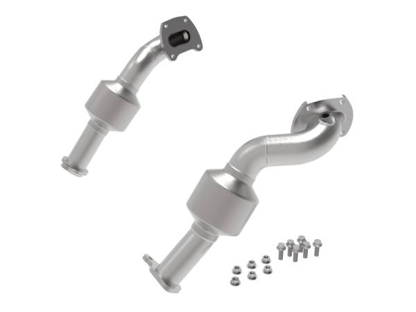 aFe Power Performance Parts & Installation | 1350 Offroad - aFe Twisted Steel Downpipe 2-1/2 to 2-1/4-in 409 Stainless Steel with Cat Toyota Tacoma 16-19 V6-3.5L - 48-46012-HC - Image 1
