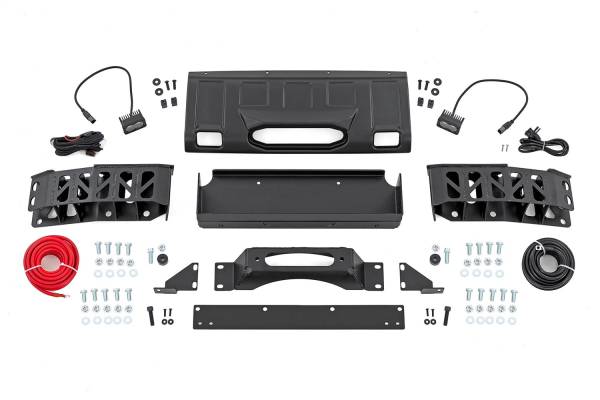Rough Country Lift Kits & Suspension | 1350 Offroad - Rough Country Hidden Winch Mounting Plate, with White SAE Fog Light, Fairlead Mount - 10747A - Image 1