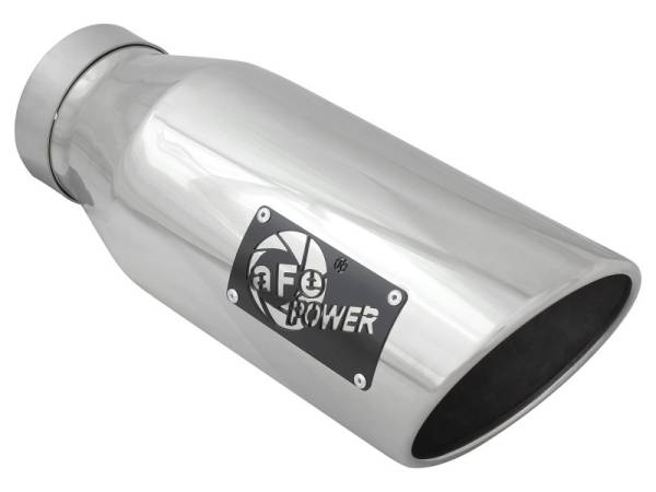 aFe Power Performance Parts & Installation | 1350 Offroad - aFe MACH Force-Xp 304 Stainless Steel Clamp-on Exhaust Tip Polished 4-in Inlet x 6-in Outlet x 15-in L - 49T40601-P15 - Image 1