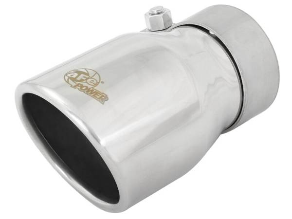 aFe Power Performance Parts & Installation | 1350 Offroad - aFe MACH Force-Xp 304 Stainless Steel Clamp-on Exhaust Tip Polished 2-1/2-in Inlet x 3-1/2-in Outlet x 6-in L - 49T25354-P06 - Image 1