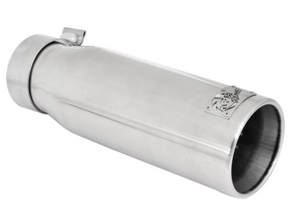 aFe Power Performance Parts & Installation | 1350 Offroad - aFe MACH Force-Xp 304 Stainless Steel Clamp-on Exhaust Tip Polished 3-in Inlet x 4-in Outlet x 12-in L - 49-92043-P - Image 1