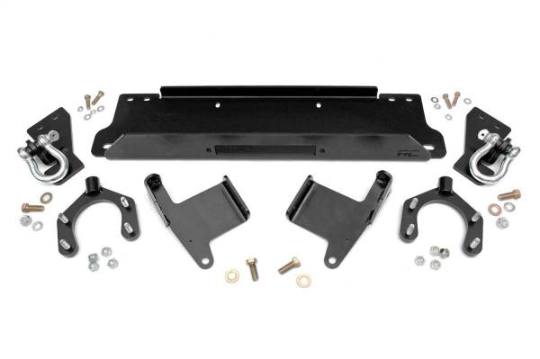Rough Country Lift Kits & Suspension | 1350 Offroad - Rough Country Winch Mounting Plate, for Factory Bumper, D-Rings, Hardware - 1173 - Image 1