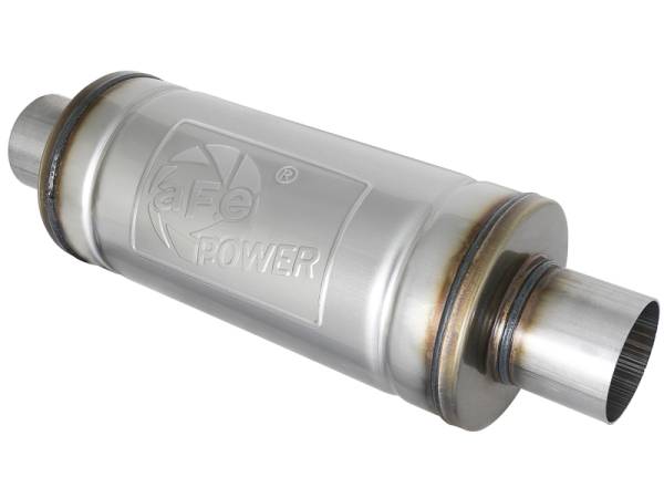 aFe Power Performance Parts & Installation | 1350 Offroad - aFe MACH Force-Xp 409 Stainless Steel Muffler 3-in ID Center/Center x 6-in Dia. x 14-in L - Round Body - 49M00012 - Image 1