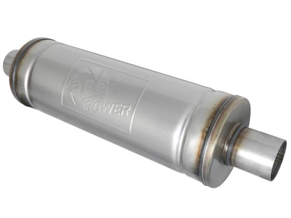 aFe Power Performance Parts & Installation | 1350 Offroad - aFe MACH Force-Xp 409 Stainless Steel Muffler 2-1/2-in ID Center/Center 18-in L x 6-in Dia - Round Body - 49M00021 - Image 1