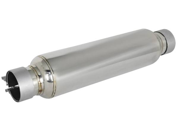 aFe Power Performance Parts & Installation | 1350 Offroad - aFe MACH Force-Xp 304 Stainless Steel Resonator 2-1/2-in Inlet/Outlet x 4-in Dia. x 15-in Body x 19-in Overall Length - 49M10002 - Image 1