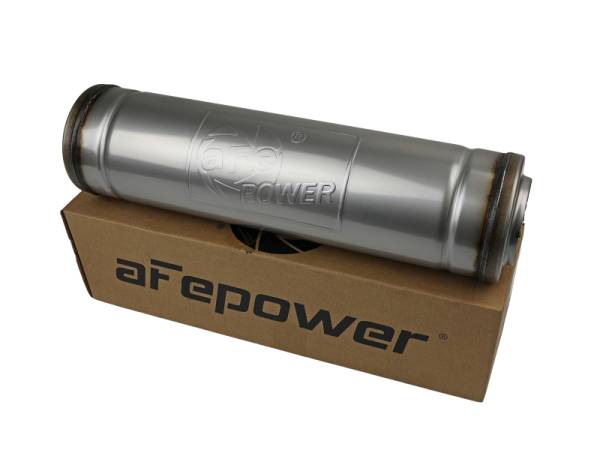 aFe Power Performance Parts & Installation | 1350 Offroad - aFe MACH Force-Xp 304 Stainless Steel Muffler 3-in ID Center/Center x 5-in Dia. x 18-in L - Round Body - 49M30050 - Image 1