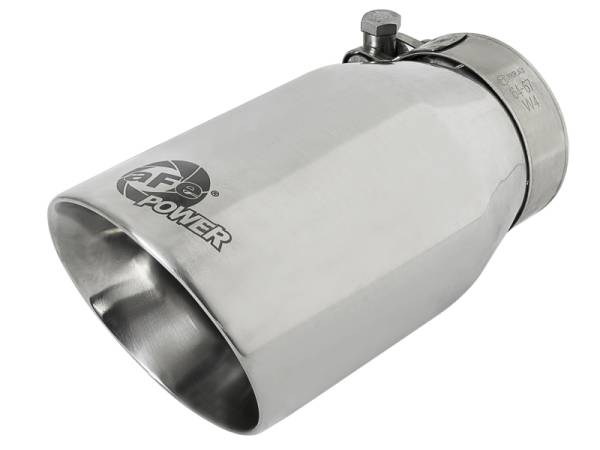 aFe Power Performance Parts & Installation | 1350 Offroad - aFe MACH Force-Xp 304 Stainless Steel Clamp-on Exhaust Tip Polished 2-1/2-in Inlet x 3-1/2-in Outlet X 7-in L - 49T25354-P07 - Image 1