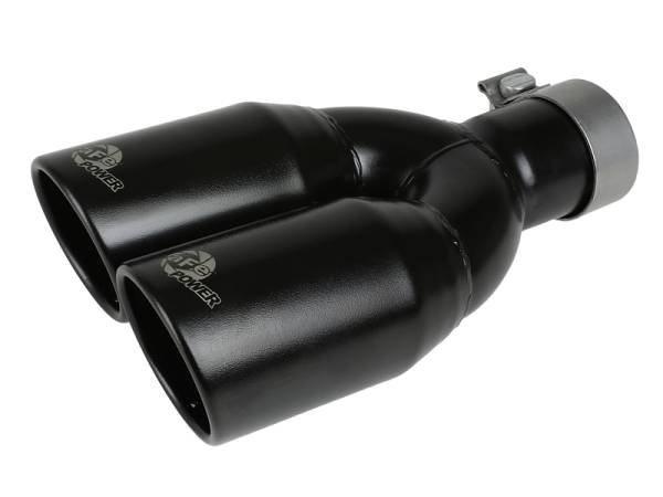 aFe Power Performance Parts & Installation | 1350 Offroad - aFe MACH Force-Xp 409 Stainless Steel Clamp-on Exhaust Tip Black 2-1/2-in Inlet x 3-1/2-in Outlet X 12-in L - 49T25374-B12 - Image 1