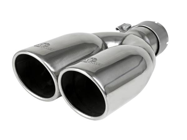 aFe Power Performance Parts & Installation | 1350 Offroad - aFe MACH Force-Xp 304 Stainless Steel Clamp-on Exhaust Tip Polished 2-1/2-in Inlet x 3-1/2-in Outlet X 12-in L - 49T25374-P12 - Image 1