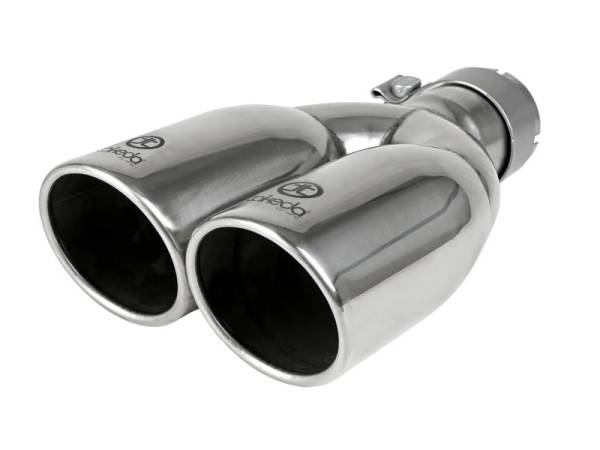 aFe Power Performance Parts & Installation | 1350 Offroad - aFe Takeda 304 Stainless Steel Clamp-on Exhaust Tip Polished 2-1/2-in Inlet x 3-1/2-in Outlet X 12-in L - 49T25374-P121 - Image 1