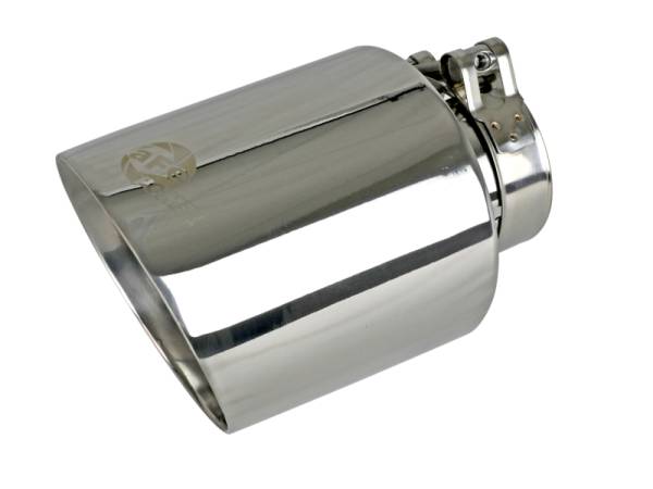 aFe Power Performance Parts & Installation | 1350 Offroad - aFe MACH Force-Xp 304 Stainless Steel Clamp-on Exhaust Tip Polished 2-1/2-in Inlet x 4-1/2-in Outlet x 7-in L - 49T25454-P071 - Image 1