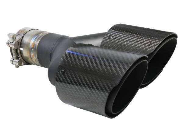 aFe Power Performance Parts & Installation | 1350 Offroad - aFe Takeda 304 Stainless Steel Clamp-on Exhaust Tip Carbon Fiber 2-1/2-in Inlet x 4-in Outlet x 12-in L - 49T25480-C121 - Image 1
