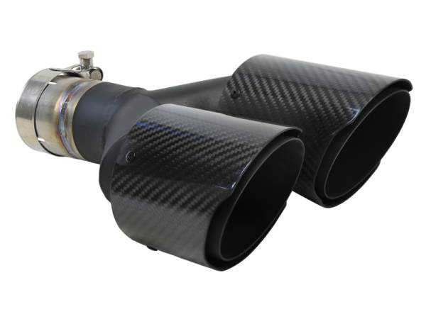 aFe Power Performance Parts & Installation | 1350 Offroad - aFe Takeda 304 Stainless Steel Clamp-on Exhaust Tip Carbon Fiber 2-1/2-in Inlet x 4-in Outlet x 12-in L - 49T25480-C122 - Image 1