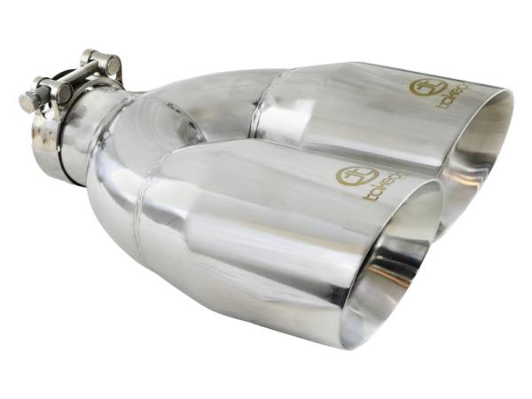 aFe Power Performance Parts & Installation | 1350 Offroad - aFe Takeda 304 Stainless Steel Clamp-on Exhaust Tip Polished 2-1/2-in Inlet x 4-in Outlet x 12-in L - 49T25484-P121 - Image 1