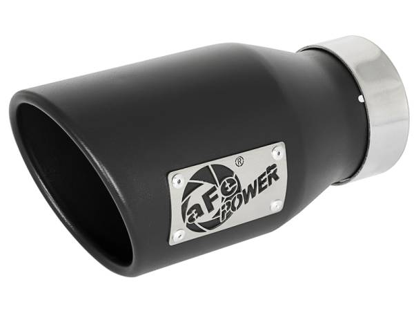 aFe Power Performance Parts & Installation | 1350 Offroad - aFe MACH Force-Xp 409 Stainless Steel Clamp-on Exhaust Tip Black 3-in Inlet x 4-1/2-in Outlet x 9-in L - 49T30452-B09 - Image 1