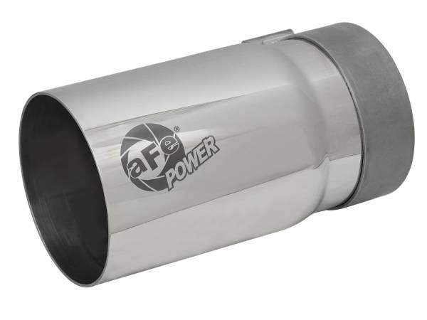 aFe Power Performance Parts & Installation | 1350 Offroad - aFe MACH Force-Xp 304 Stainless Steel Clamp-on Exhaust Tip Polished Right Side Exit 3-1/2-in Inlet x 4-in Outlet x 7-in L - 49T35404-P07 - Image 1