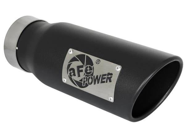 aFe Power Performance Parts & Installation | 1350 Offroad - aFe MACH Force-Xp 409 Stainless Steel Clamp-on Exhaust Tip Black 3-1/2-in Inlet x 4-1/2-in Outlet x 12-in L - 49T35451-B12 - Image 1