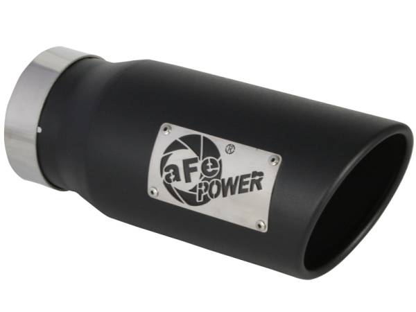 aFe Power Performance Parts & Installation | 1350 Offroad - aFe MACH Force-Xp 409 Stainless Steel Clamp-on Exhaust Tip Black 4-in Inlet x 5-in Outlet x 12-in L - 49T40501-B12 - Image 1